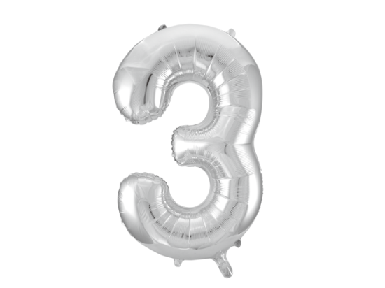 Foilballoon 34" no. 3 silver