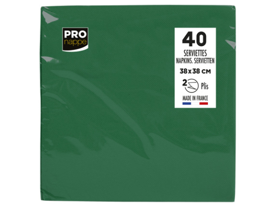 40Serv. OUATE micro-gauf.38X38Vert sapin