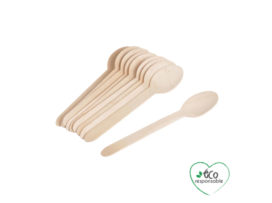 SET DE 12 CUILLERES EN BOIS 16 CM