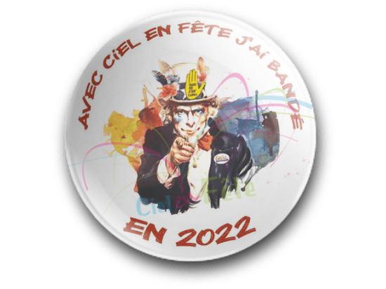 Badge Avec Ciel En Fête j'ai bandé en 2022