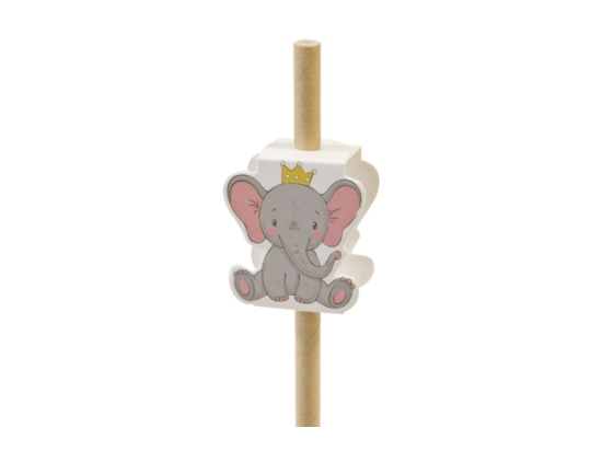 DECOR POUR PAILLE ELEPHANT (x 12)