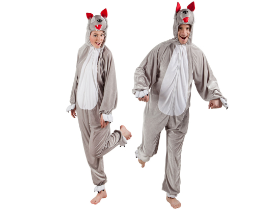 Costume adulte Loup peluche