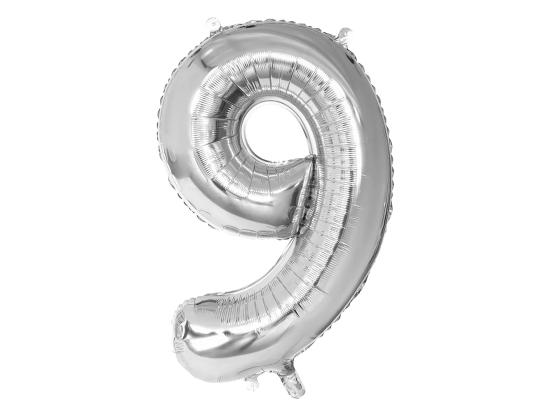 Ballon en aluminium '9' argent