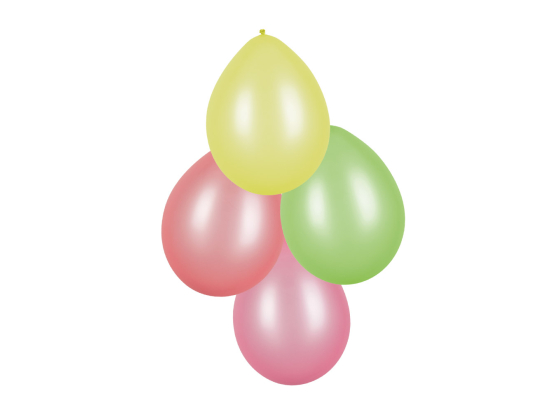 Set 8 Ballons 4 couleurs fluo