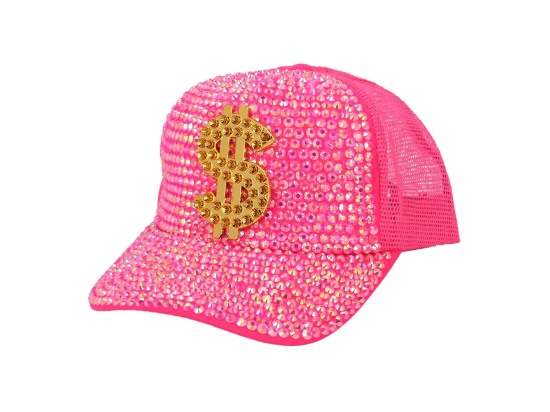 Casquette Dollar fluo rose (réglable)