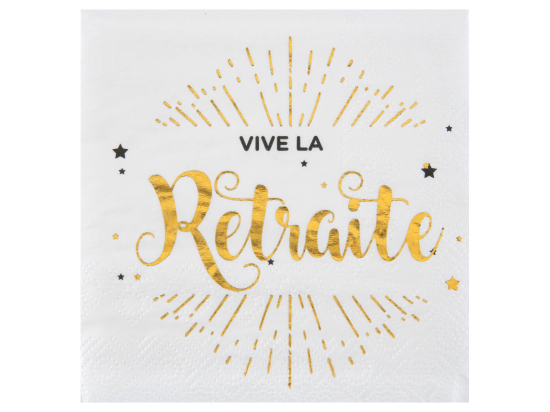 Serviette Vive la retraite Blanc