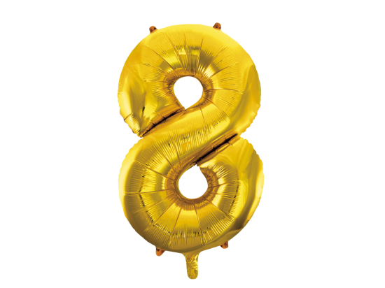 Foilballoon 34" no. 8 gold