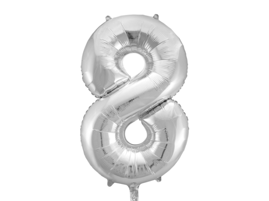 Foilballoon 34" no. 8 silver