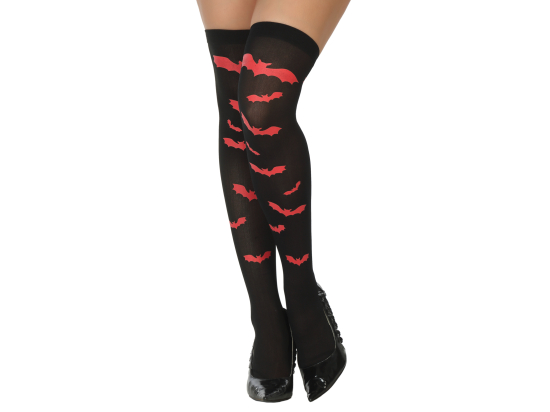 S/CART. COLLANT HALLOWEEN CHAUVE-SOURIS ROUGE