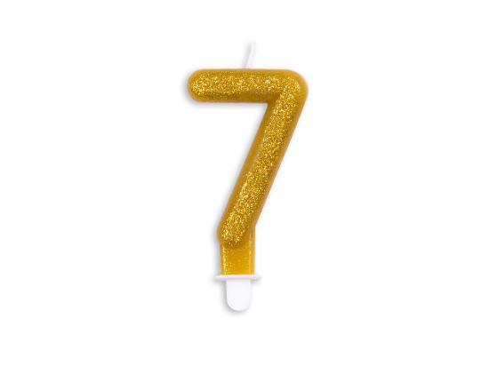 Number candle glitter gold nr. 7