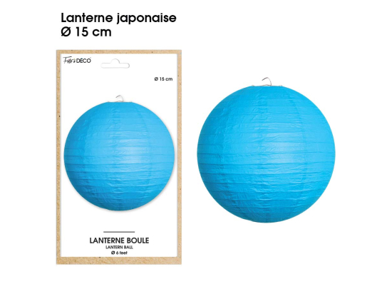 Lanterne Boule diamètre 15 cm - Couleur : Bleu