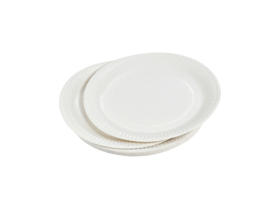 SET DE 20 ASSIETTES VITAMINE EN CARTON D23CM BLANC SANS FILM PLASTIQUE