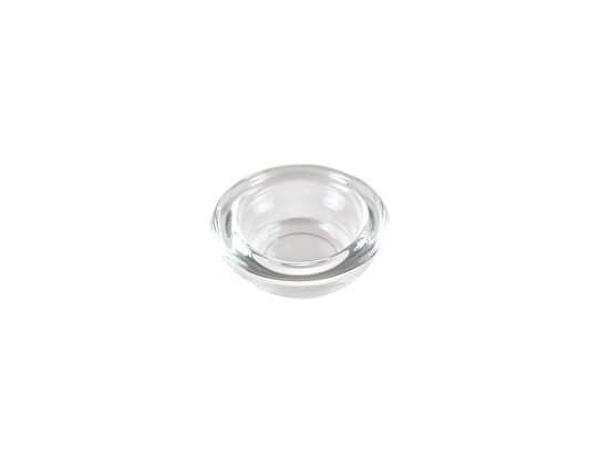 PHOTOPHORE EN VERRE TRANSPARENT POUR BOUGIE CHAUFFE-PLAT D7,5*H2,5CM