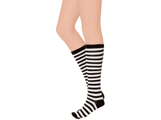 APOLLO CHAUSSETTES HAUTES RAYÉES NOIR/BLANC, 41/46