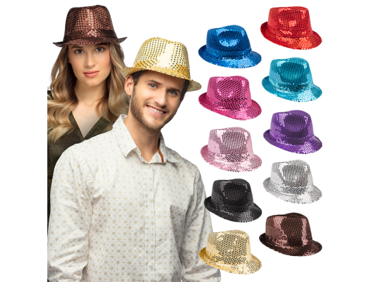 Pc. Chapeau Popstars sequins 10 couleurs ass.