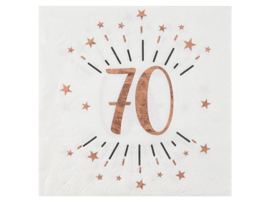 Serviette Âge étincelant rose gold 70 ans