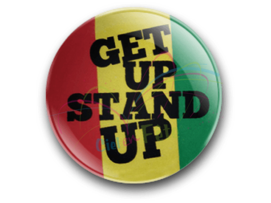 Badge Get Up Stand Up