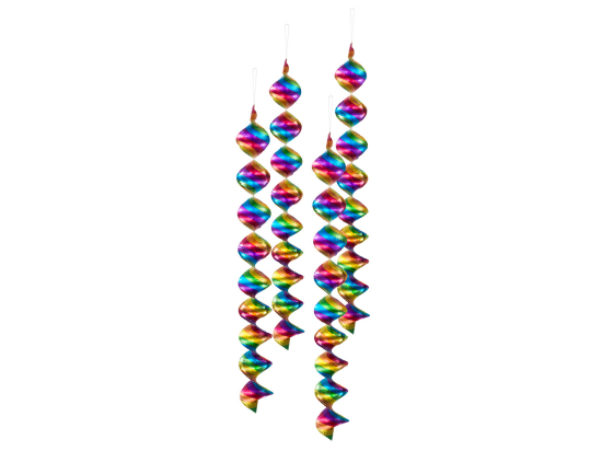 Set 4 Guirlandes suspendues spirales décoratives multicolores (7,5 x 60 cm)