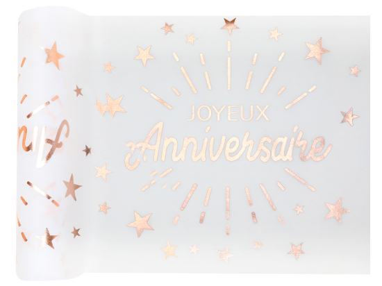 Chemin de table Anniversaire Etincelant Rose gold