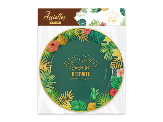 PACK 6 ASSIETTES "JOYEUSE RETRAITE"