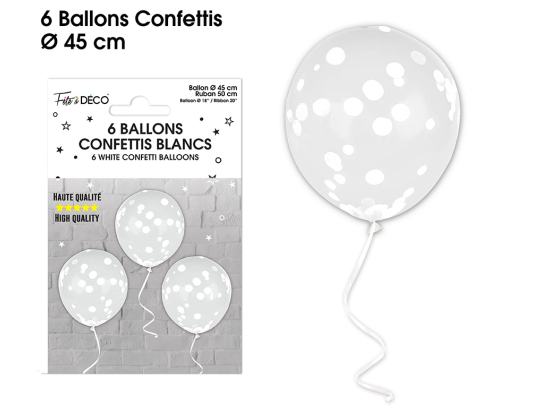 6 Ballons Confettis