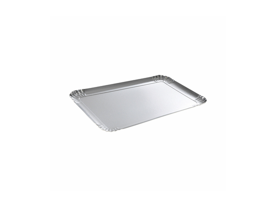 SET DE 3 PLATEAUX RECTANGLE 28*42CM ARGENT