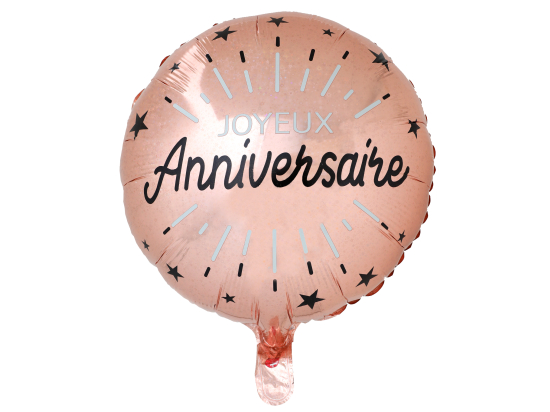 Ballon Alu Anniversaire Etincelant Rose gold