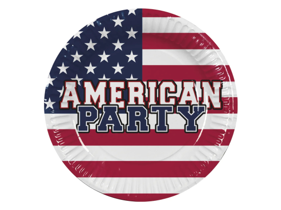 Set 10 Assiettes en papier 'AMERICAN PARTY' america USA