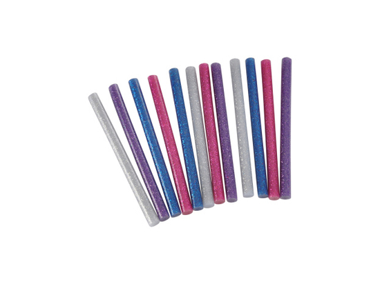 12 BATONS DE COLLE PAILLETTES POUR PISTOLET ROSE/BLEU/MAUVE/ARGENT