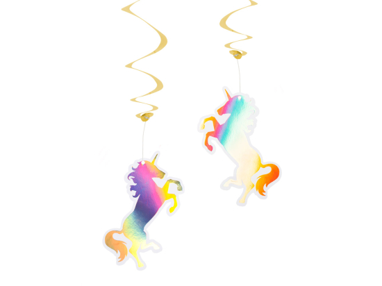 Set 2 Swirl décorations Licorne double face (85 cm)