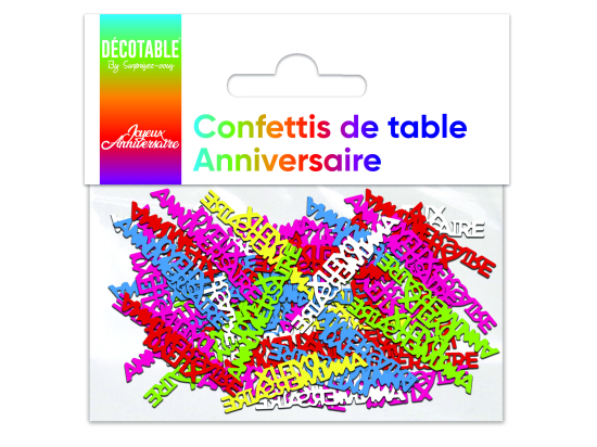 Confettis de Table Multicolore en papier - Tous les évènements de la vie : Joyeux anniversaire