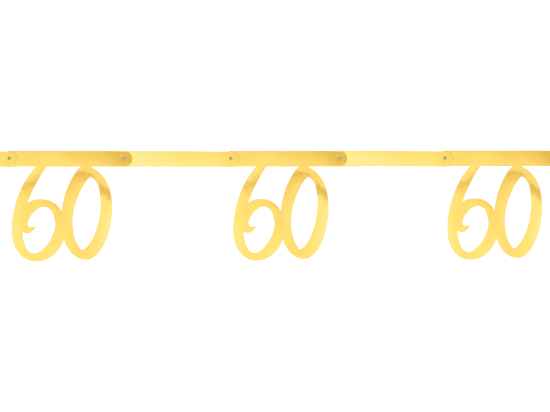Banderole des âges métal or 60 ans