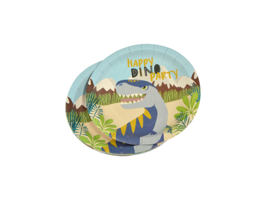 SET DE 6 ASSIETTES EN CARTON D18,5CM HAPPY DINO