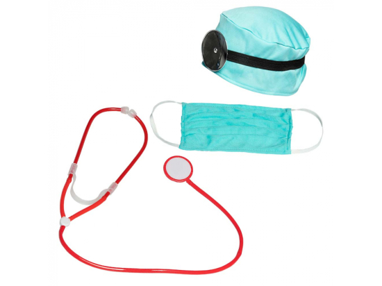 Set Docteur (bonnet, bandeau avec réflecteur frontal, masque facial et stéthoscope)