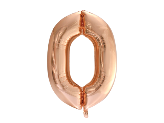 Foilballoon 34" no. 0 rose gold