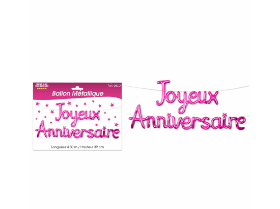 Ballon métallique Joyeux Anniversaire Couleur