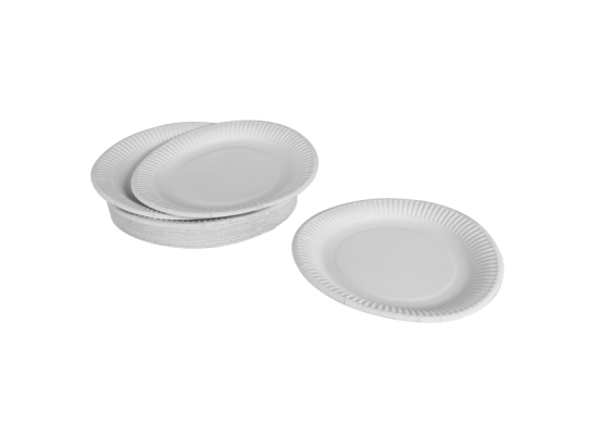 SET DE 50 ASSIETTES EN CARTON D23CM BLANC SANS FILM PLASTIQUE