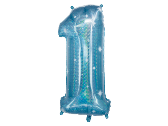 Ballon aluminium Chiffre 1 Galactic Aqua - 101 cm