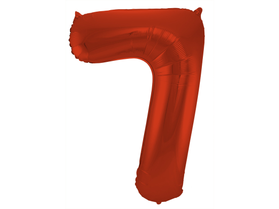 Ballon aluminium Chiffre 7 Rouge Mate Métallique - 86 cm