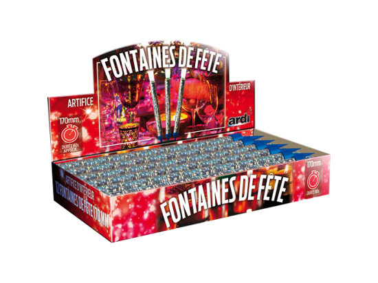 BOITE PRESENTOIR DE 12 FONTAINES DE FETE 170 MM