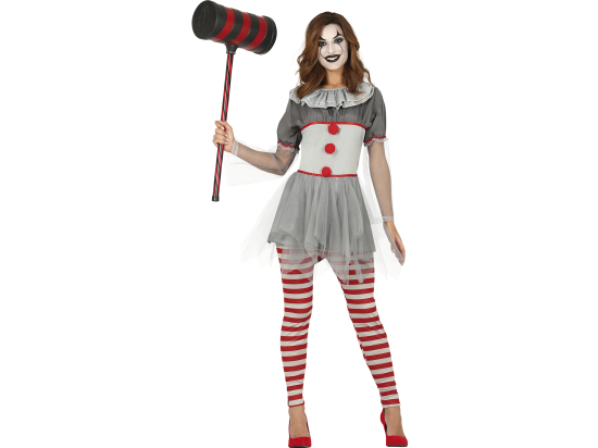 costume killer clown gris M