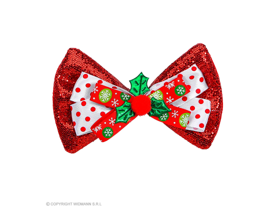 NOEUD PAPILLON DE NOËL PAILLETTES ROUGES