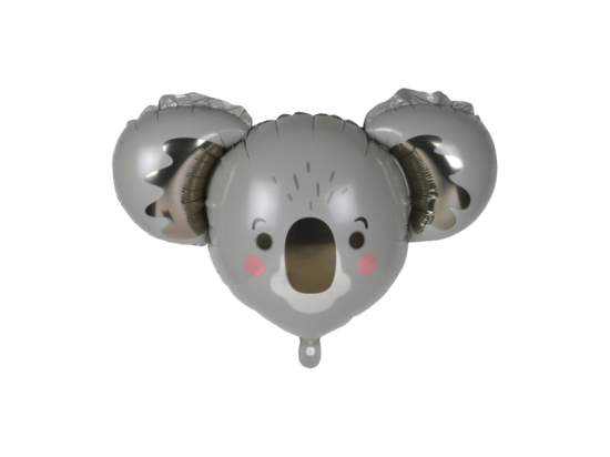 BALLON METALLISE TETE DE KOALA AVEC PAILLE 67*50CM KOALA