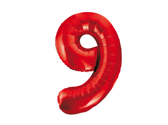 Foilballoon 34" no. 9 red