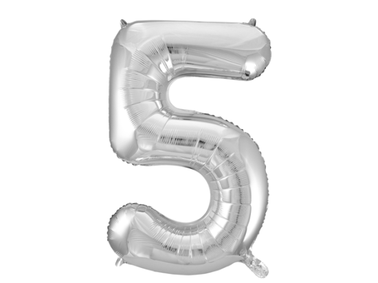 Foilballoon 34" no. 5 silver