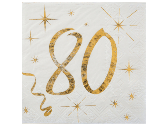 Serviette des âges or 80 ans