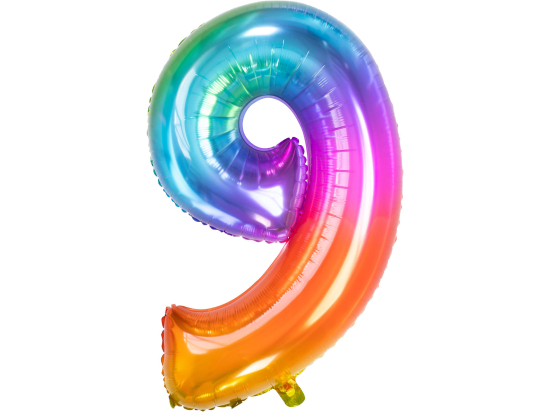 Ballon Chiffre 9 Multicolore 86cm
