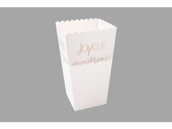 BOITE POPCORN IMPRESSION METAL JOYEUX ANNIVERSAIRE (x 6) ROG