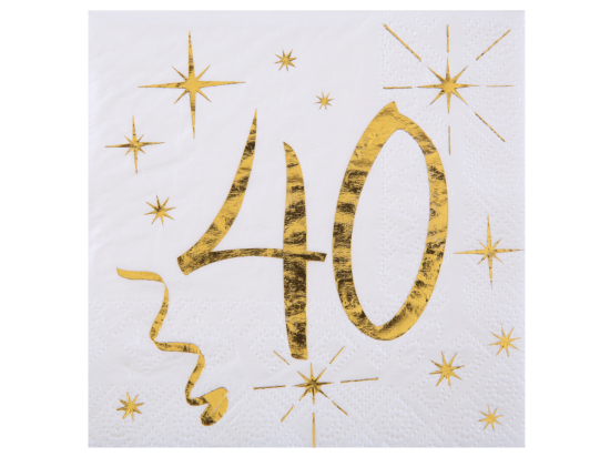 Serviette des âges or 40 ans