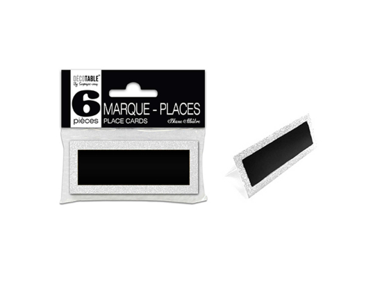 6 Marque-places pailletés couleur